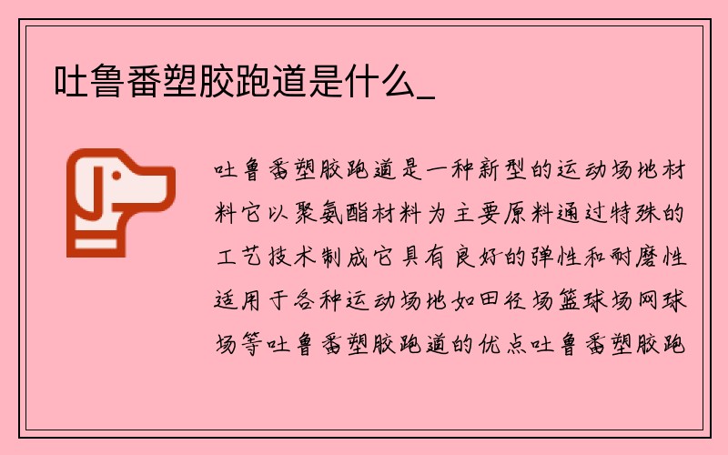 吐鲁番塑胶跑道是什么_