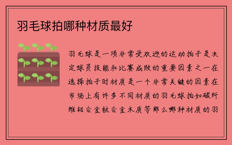 羽毛球拍哪种材质最好