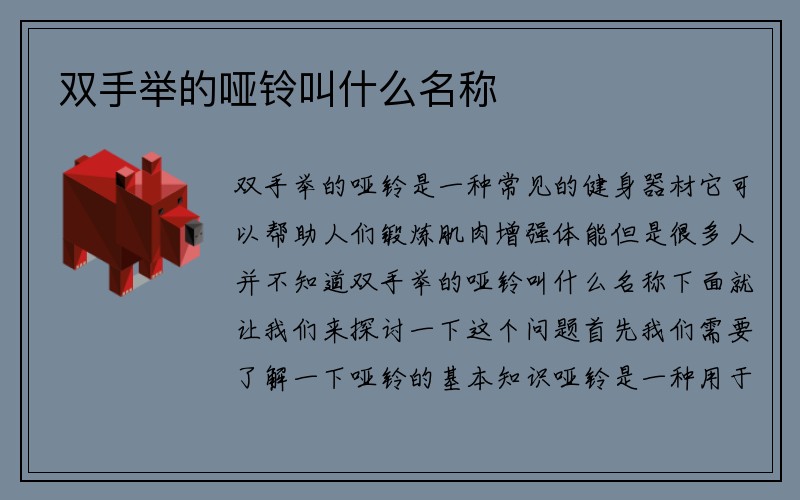 双手举的哑铃叫什么名称